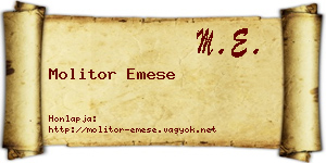 Molitor Emese névjegykártya